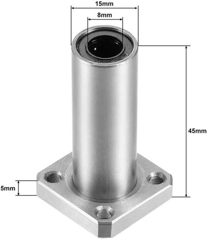 4PCS LMK8LUU LMK10LUU LMK12LUU Long Type Rectangular Flange Linear Bearing Linear(LMK10LUU-4pcs) in Saudi Arabia