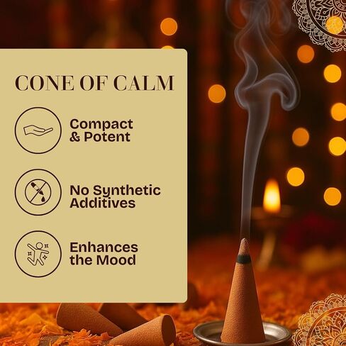 NIVAR Black Gold Herbal Dhoop Cones – Rich Traditional Aroma for Pooja & Home Use – Charcoal-Free, Bamboo-Free – 4 cm, 30 Cones in Plastic Jar in Saudi Arabia