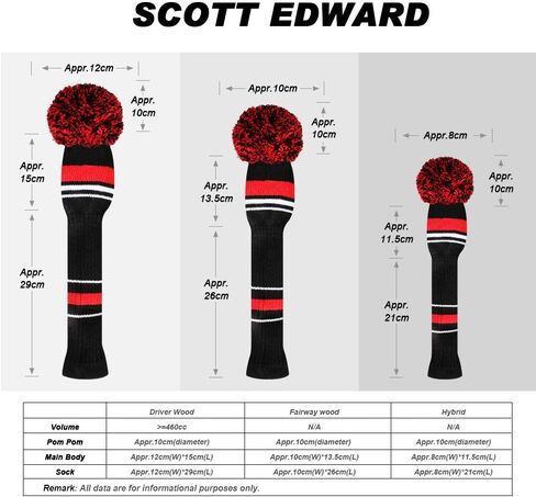 Scott Edward 1PCS Hybrid Head Cover Knit, for Fairway Wood Hybrid, with Rotating Number Tags in Saudi Arabia