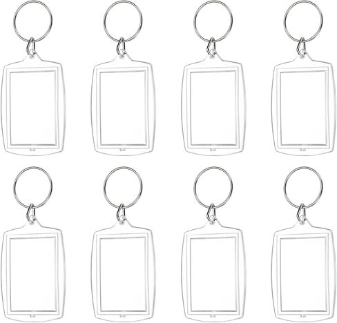 PATIKIL Photo Frame Keyring, Rectangle Acrylic Custom Keychain Personalized DIY Keychains for Souvenir Anniversary Holiday in Saudi Arabia