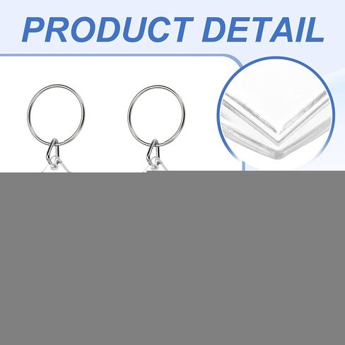 PATIKIL Photo Frame Keyring, Rectangle Acrylic Custom Keychain Personalized DIY Keychains for Souvenir Anniversary Holiday in Saudi Arabia