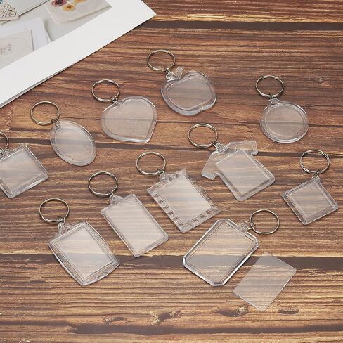 PATIKIL Photo Frame Keyring, Rectangle Acrylic Custom Keychain Personalized DIY Keychains for Souvenir Anniversary Holiday in Saudi Arabia