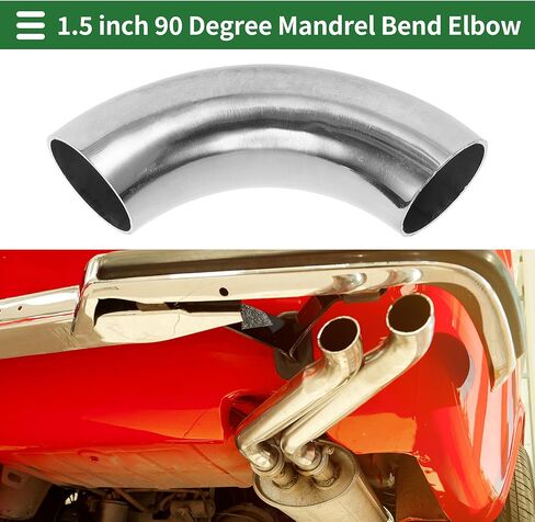 Motoforti 2 قطعة 90 درجة مغزل بيند الكوع أنبوب عادم السيارة الأنابيب 1.5 بوصة سمك OD 1.5 مللي متر/16GA 38x150x1.5 مللي متر 304 درجة فضية من الفولاذ المقاوم للصدأ in Saudi Arabia