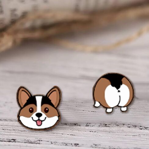 Wood Stud Earrings for Women Handmade Wooden Jewelry Gifts Quirky Cute Stud Hypoallergenic Earring in Saudi Arabia