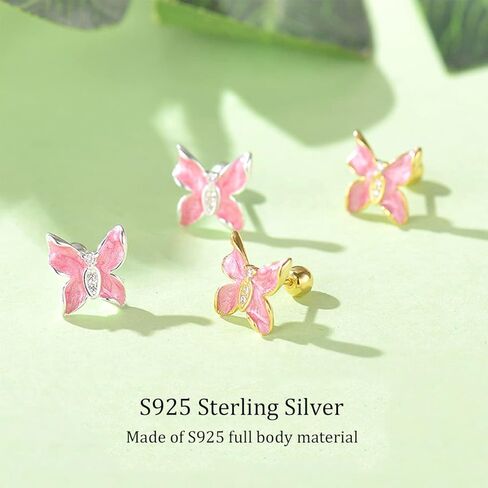 Hypoallergenic Tiny Stud Earrings S925 Sterling Silver Small Earrings Post Multcolors Cubic Zirconia Trendy Lightweight Sleeper Earrings Mother's Day Graduation Birthday Party Jewelry charms for Women in Kuwait