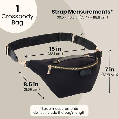رمادي زائد الحجم فاني حزمة للنساء والرجال ، حقيبة Crossbody الأزياء مع حزام حزام قابل للتعديل (يناسب 42-54 في الخصر) in Kuwait