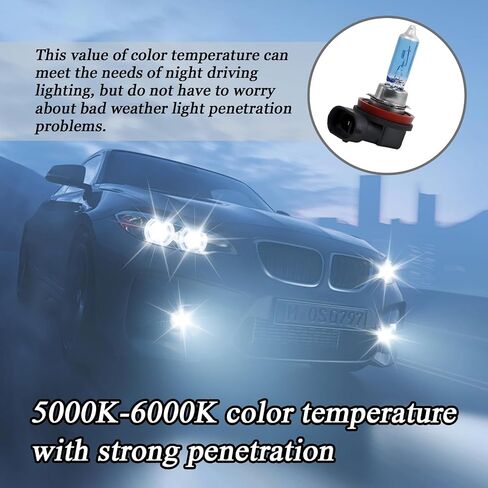 vvag 2 PCS 9005 Car Halogen Bulb,Ultra White Light Bulbs, 12V 100W Front Fog Light Bulbs,Car High Beam Low Beam Bulb, Car Lights Replacement Kit,Universal for Most Cars, SUVs and Vans (White #9005) in Saudi Arabia
