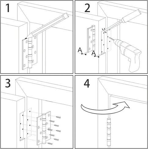 TDCHINGES 36 Pack Rounded Matte Black Door Hinges 3.5 Inch 5/8" Radius Interior 3 1/2 Inch Door Hinges Flat Iron Bifold Easy Installation Door Hinges for Doors 3 ½" Hardware Controls in Kuwait