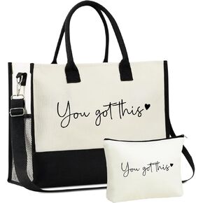 InnoBeta Inspirational Gifts for Women Canvas Tote Bag, You Got This Gifts, Tote with Top Zipper Closure and Shoulder Strap in Kuwait
