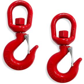 5 Tons Heavy Duty Swivel Hook with Safety Latch,360 Degree Rotating Crane Swivel Lifting Eye Hook for Crane, Swivel Chain Hooks for Lifting Chains Port Transportation, 11000 Lbs Capacity,Red in Kuwait