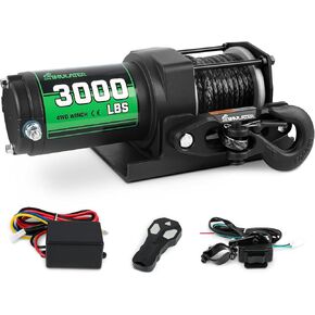 5500LB ATV/UTV Winch,12V Electric Winch,Winch with 1/4'' x 50' Synthetic Rope,with Wireless Remote and Wired Switch,with Hawse Fairlead&Hook,IP67 Waterproof,Suitable for Most ATVs and UTVs in Saudi Arabia