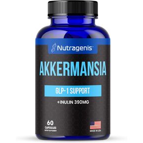 Akkermansia Muciniphila Probiotic – 1 Billion AFU with 390 mg Inulin Prebiotic Fiber – 60 Capsules, 2-Month Supply – Gut Health & Metabolism Support, Daily Probiotic for Men & Women in Saudi Arabia