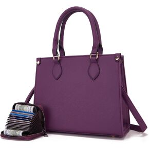 Qiyuer Medium Handbags For Women Vegan Leather Purses Set Satchel Tote Bags With Matching Wallet 2pcs in Kuwait