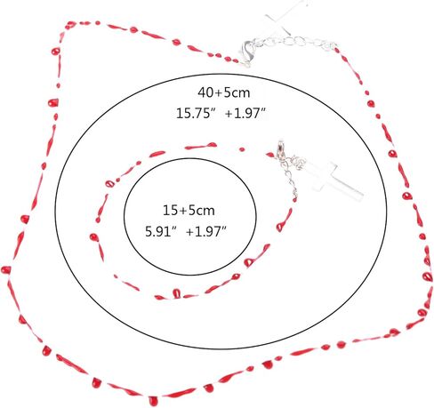 NUEAYMS Vintage Fashion Novel Blood Drop Bracelet Hip Hop Punk Crossed Open Bracelet Necklace Banquet Jewelry Accessories in Kuwait