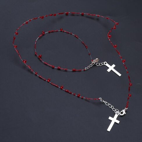 NUEAYMS Vintage Fashion Novel Blood Drop Bracelet Hip Hop Punk Crossed Open Bracelet Necklace Banquet Jewelry Accessories in Kuwait