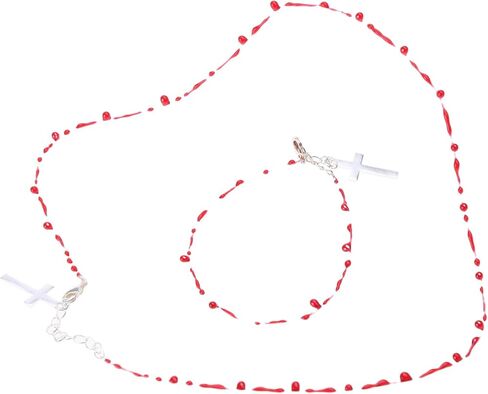 NUEAYMS Vintage Fashion Novel Blood Drop Bracelet Hip Hop Punk Crossed Open Bracelet Necklace Banquet Jewelry Accessories in Kuwait