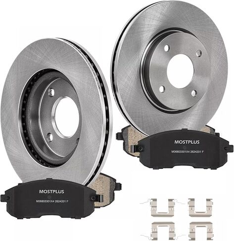 MOSTPLUS Front Vented Disc Brake Rotors+Ceramic Brake Pad Compatible for 2007-2012 Nissan Sentra Versa / 2009-2014 Cube Brake Rotors Pads Kit 11.02" in Saudi Arabia