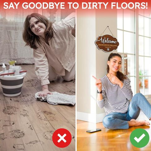 Please Remove Your Shoes Sign - 2 Pack Take Your Shoes Off Sign For Front Door, No Shoes Sign For House, Take Off Shoes Sign Wooden Wall Hanging Signs For Home Office Decorations in Kuwait