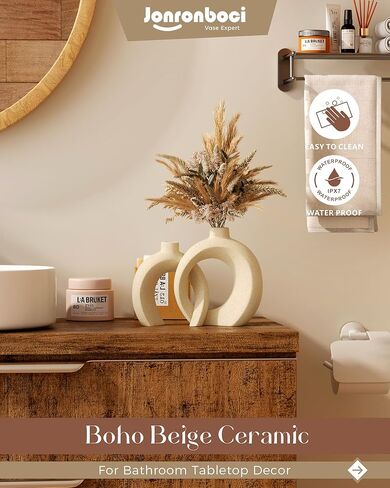 Matte Ceramic Blue Vase Set of 2 - Snuggle Hollow Navy Blue Decor for Living Room, Vases Home Decor for Coffee Table Sofa Table Entrance Shelf or Console Fireplace Mantel Decor (Matte Navy Blue) in Kuwait