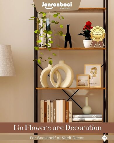 Matte Ceramic Blue Vase Set of 2 - Snuggle Hollow Navy Blue Decor for Living Room, Vases Home Decor for Coffee Table Sofa Table Entrance Shelf or Console Fireplace Mantel Decor (Matte Navy Blue) in Kuwait