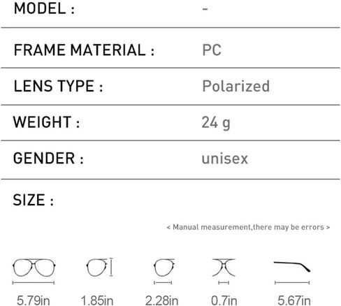 Polarized Sunglasses for Men Women - UV400 Protection Lightweight Retro Driving Fishing Glasses in Saudi Arabia