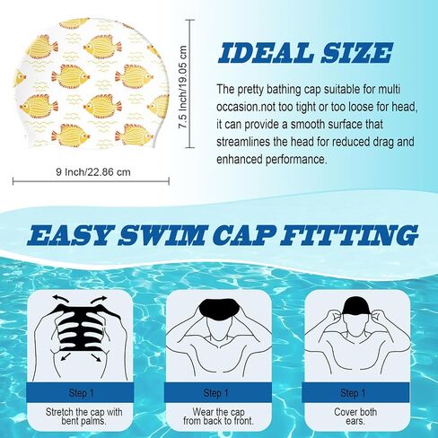 WAVEYU Swim Cap Silicone, Swimming Cap for Women, Cute Swim Caps for Girls in Saudi Arabia
