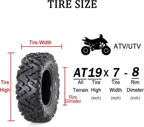 25x8-12 ATV Tires, 25x8x12 All-Terrain Tires for Off-Road, Mud, Dirt, Sand, 6PR, A102 (Pack of 2, Tubeless) in Saudi Arabia
