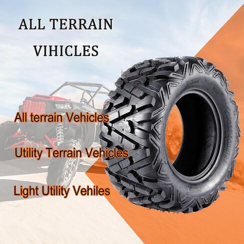 25x8-12 ATV Tires, 25x8x12 All-Terrain Tires for Off-Road, Mud, Dirt, Sand, 6PR, A102 (Pack of 2, Tubeless) in Saudi Arabia