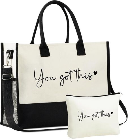 InnoBeta Inspirational Gifts for Women Canvas Tote Bag, You Got This Gifts, Tote with Top Zipper Closure and Shoulder Strap in Saudi Arabia