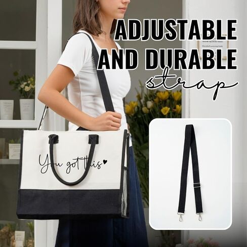 InnoBeta Inspirational Gifts for Women Canvas Tote Bag, You Got This Gifts, Tote with Top Zipper Closure and Shoulder Strap in Saudi Arabia