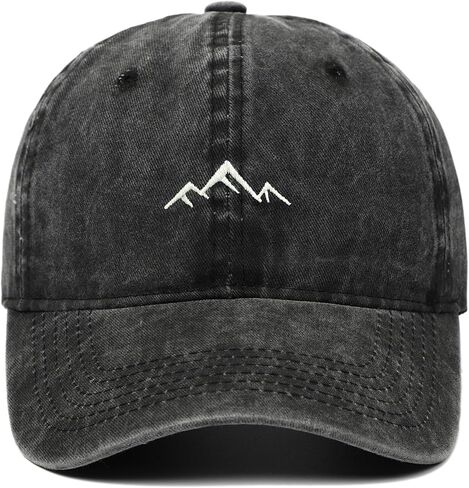 Black Mountain Hat for Men Women Embroidered Adjustable Baseball Caps in Kuwait