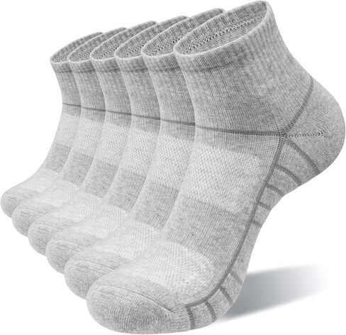 Lapulas Athletic Quarter Socks for Men Women, Cotton Mesh, Cushioned Arch Support, Non-Slip Running Ankle Design, 6 Pack in Kuwait