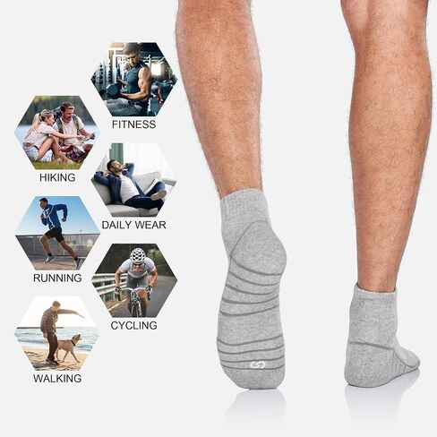 Lapulas Athletic Quarter Socks for Men Women, Cotton Mesh, Cushioned Arch Support, Non-Slip Running Ankle Design, 6 Pack in Kuwait