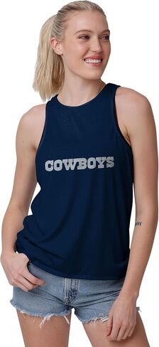FOCO Women's NFL Wordmark Mini Print Tie Breaker Sleeveless Fashion Top in Saudi Arabia