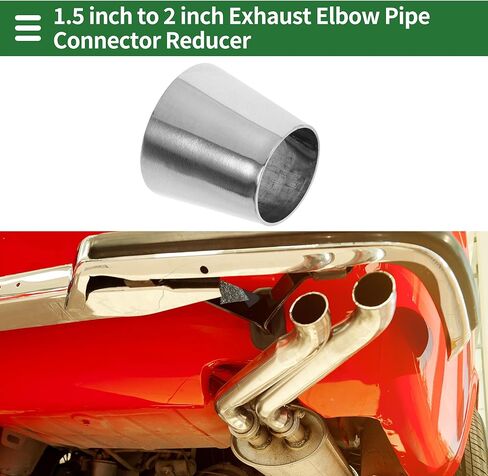 Motoforti Mandrel Exhaust Bend Elbow Concentric Reducer Car Exhaust Pipe Tubing Piping Adapter 1.25"OD to 2"OD 304 Stainless Steel Silver Tone 4 Pcs in Saudi Arabia