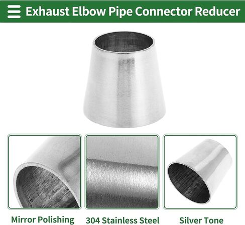 Motoforti Mandrel Exhaust Bend Elbow Concentric Reducer Car Exhaust Pipe Tubing Piping Adapter 1.25"OD to 2"OD 304 Stainless Steel Silver Tone 4 Pcs in Saudi Arabia