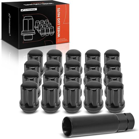 A-Premium 21-PC M14-1.5 صواميل العجلات متوافقة مع Honda Civic وPilot وOdyssey وJeep وFord وChevrolet وToyota وDodge وAcura وTesla وChrysler وCadillac وBuick وLincoln & Pontiac in Saudi Arabia