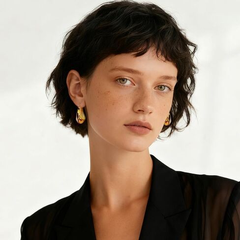 أقراط ذهبية، أقراط للنساء، أقراط حلقية للنساء، أقراط مضادة للحساسية للنساء، أقراط مطلية بالذهب عيار 14 قيراط، هدايا للأم والأخوات وأفضل الأصدقاء، إلخ. in Kuwait