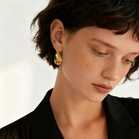 أقراط ذهبية، أقراط للنساء، أقراط حلقية للنساء، أقراط مضادة للحساسية للنساء، أقراط مطلية بالذهب عيار 14 قيراط، هدايا للأم والأخوات وأفضل الأصدقاء، إلخ. in Kuwait