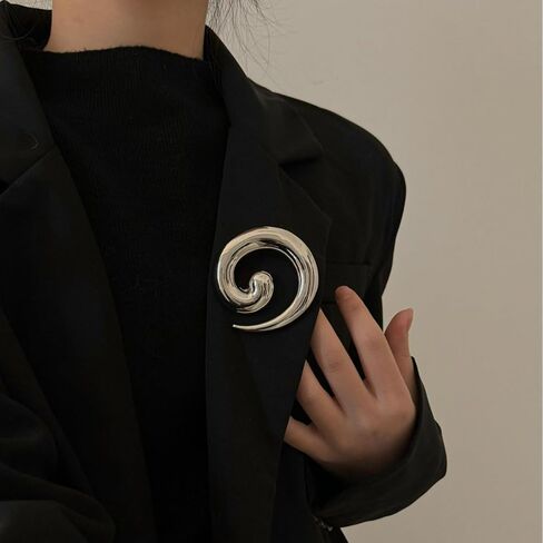 Spiral Brooch for Women Gold Chunky Swirl Pin Silver Spiral Statement Brooches Minimalist Brooches Pins Fashion Statement Jewelry Accessories in Saudi Arabia