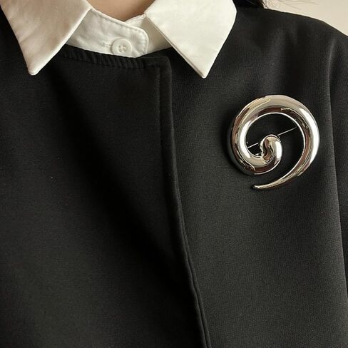 Spiral Brooch for Women Gold Chunky Swirl Pin Silver Spiral Statement Brooches Minimalist Brooches Pins Fashion Statement Jewelry Accessories in Saudi Arabia