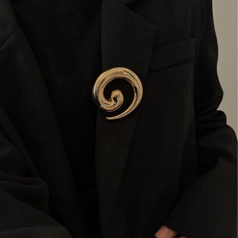 Spiral Brooch for Women Gold Chunky Swirl Pin Silver Spiral Statement Brooches Minimalist Brooches Pins Fashion Statement Jewelry Accessories in Saudi Arabia
