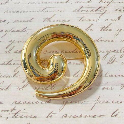 Spiral Brooch for Women Gold Chunky Swirl Pin Silver Spiral Statement Brooches Minimalist Brooches Pins Fashion Statement Jewelry Accessories in Saudi Arabia