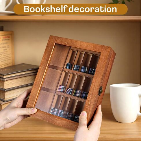 Mini Bookshelf Anxiety Shake Away Get Rid Your Anxiety Tiny Miniature Library Matchbox Display Cabinet with 200pcs Books Stress Relief Creative Decor Ornaments for Book Lovers Family Friends in Saudi Arabia