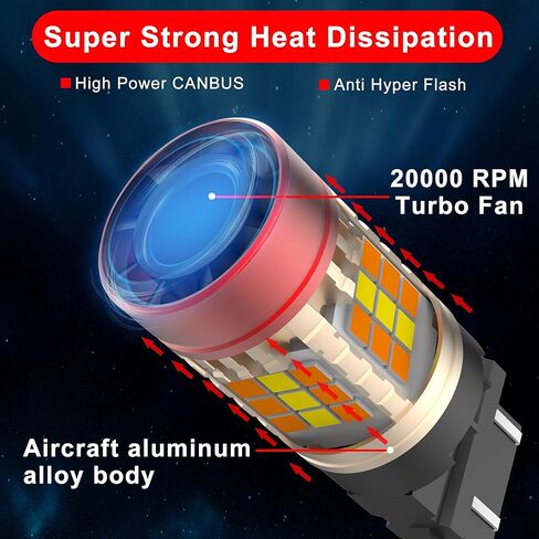 7443 Switchback LED لمبة إشارة الانعطاف الأمامية 7444NA 7443NA الأبيض العنبر المدمج في المقاوم CANBUS مكافحة فرط فلاش خالية من الأخطاء 7444NA W21W DRL وقوف السيارات الخفيفة حزمة من 2 in Kuwait