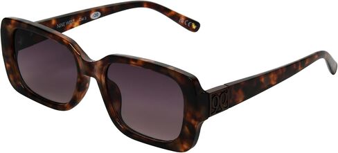 Nine West Women's Kaira Sunglasses Rectangle, Black, 55mm in Saudi Arabia