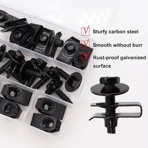 WEIDER 50PCS M4.2 Universal Fender Liner Screw U Kit ، محرك Splash Shield Hex Hex Clips U ، مقاطع براغي جسم السيارات (25 ثانية) in Kuwait
