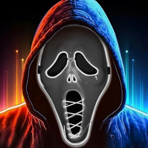 قناع الهالوين قناع جمجمة مخيف متوهج - دعائم تزيين حفلات الهالوين التنكرية للهالوين in Kuwait