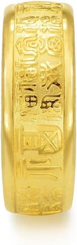 CHOW SANG SANG 999.9 خاتم ذهب خالص عيار 24 قيراط السعر بالوزن 7.11 جرام خاتم ذهبي مع رغبات للرجال 68259R | حجم قابل للتعديل in Saudi Arabia