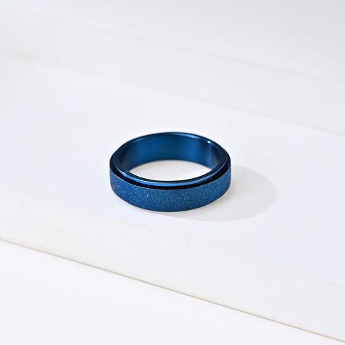 Stainless Steel Spinner Ring for Women Men Sand Blast Finish Wedding Band 6MM in Saudi Arabia